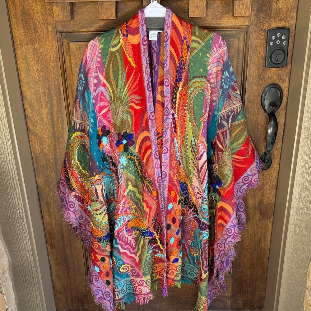 Soft Surroundings Vibrant Multicolor Cape